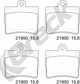 Breck 21900 00 702 00 - Bromsbeläggssats, skivbroms xdelar.se