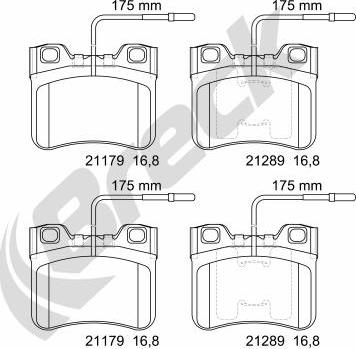 Breck 21179 00 702 10 - Bromsbeläggssats, skivbroms xdelar.se