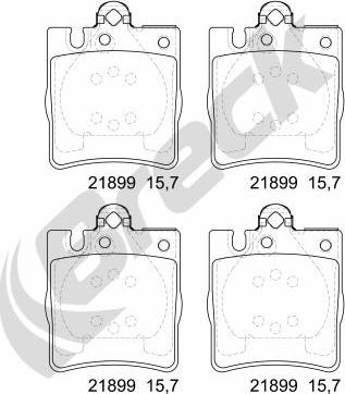 Breck 21899 00 702 20 - Bromsbeläggssats, skivbroms xdelar.se