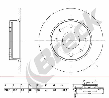 Breck BR 002 SA100 - Bromsskiva xdelar.se