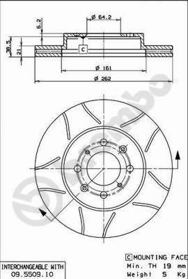 Brembo 09.5509.75 - Bromsskiva xdelar.se