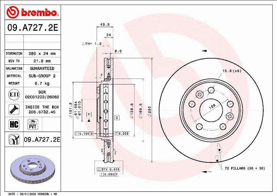 Brembo KT 08 032 - Bromssats, skivbroms xdelar.se