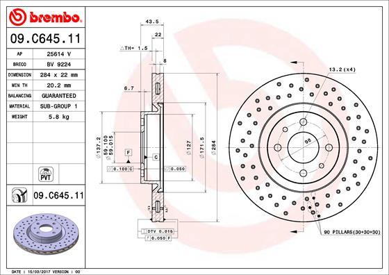 Brembo 09.C645.11 - Bromsskiva xdelar.se