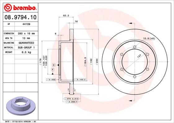 Brembo 08.9794.10 - Bromsskiva xdelar.se