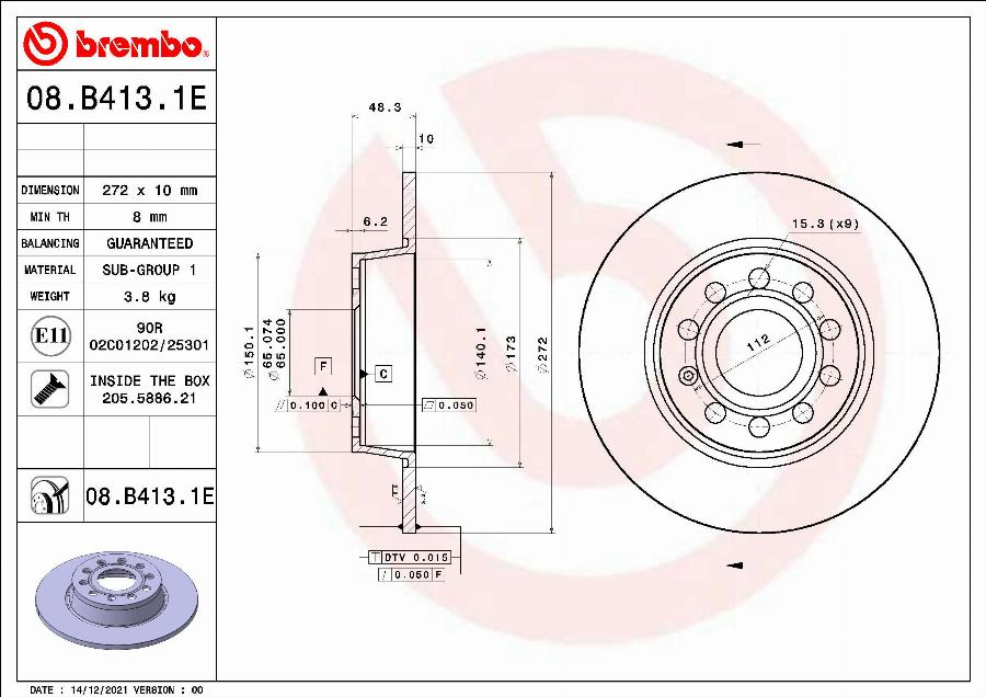 Brembo KT 08 025 - Bromssats, skivbroms xdelar.se