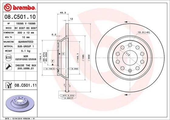 Brembo 08.C501.11 - Bromsskiva xdelar.se