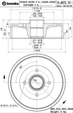 Brembo 14.A672.10 - Bromstrumma xdelar.se