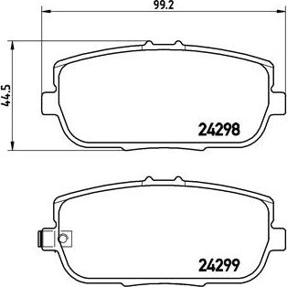 Brembo P 49 044 - Bromsbeläggssats, skivbroms xdelar.se