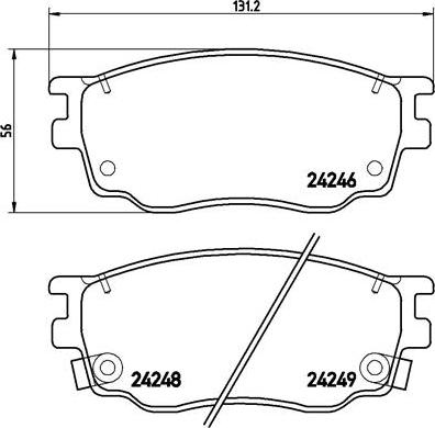 Brembo P 49 033 - Bromsbeläggssats, skivbroms xdelar.se