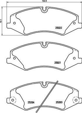 Brembo P 44 022 - Bromsbeläggssats, skivbroms xdelar.se