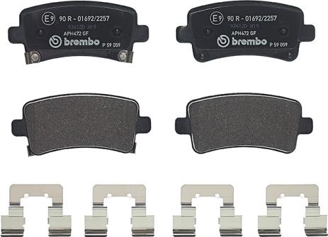 Brembo P 59 059 - Bromsbeläggssats, skivbroms xdelar.se