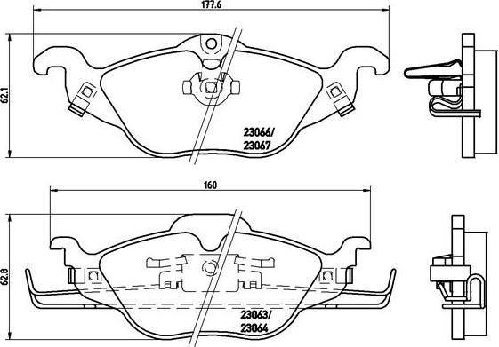 Brembo P 59 030 - Bromsbeläggssats, skivbroms xdelar.se