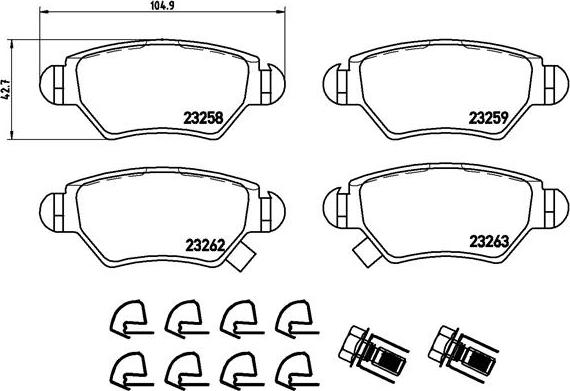 Brembo P 59 031 - Bromsbeläggssats, skivbroms xdelar.se