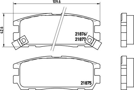 Brembo P 59 021 - Bromsbeläggssats, skivbroms xdelar.se