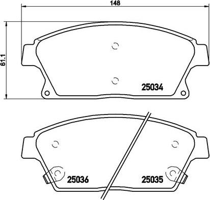 Brembo P 59 077 - Bromsbeläggssats, skivbroms xdelar.se