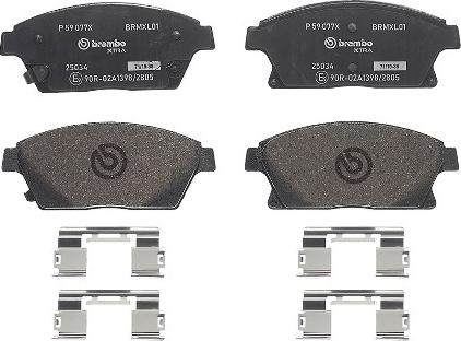 Brembo P 59 077X - Bromsbeläggssats, skivbroms xdelar.se