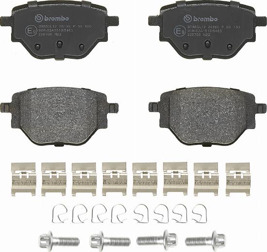 Brembo P 59 100 - Bromsbeläggssats, skivbroms xdelar.se