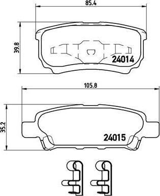 Brembo P 54 034 - Bromsbeläggssats, skivbroms xdelar.se