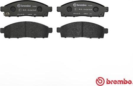 Brembo P 54 038 - Bromsbeläggssats, skivbroms xdelar.se