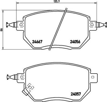 Brembo P 56 051 - Bromsbeläggssats, skivbroms xdelar.se