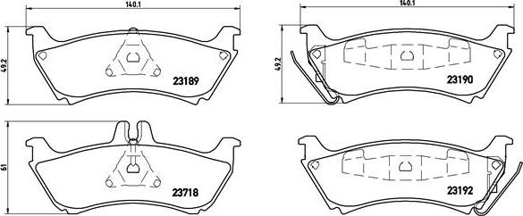 Brembo P 50 044 - Bromsbeläggssats, skivbroms xdelar.se