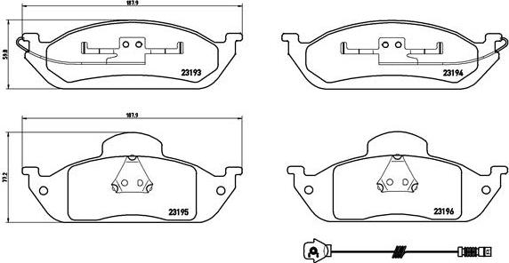 Brembo P 50 039 - Bromsbeläggssats, skivbroms xdelar.se