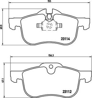 Brembo P 52 017 - Bromsbeläggssats, skivbroms xdelar.se