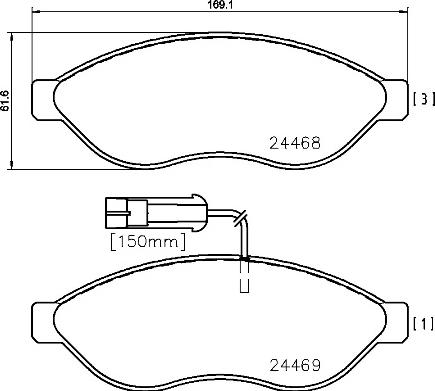 Brembo P 61 090 - Bromsbeläggssats, skivbroms xdelar.se