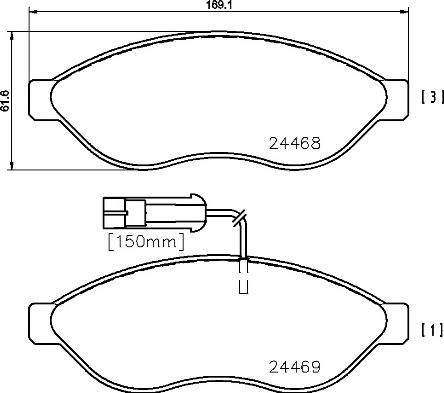 Brembo P 61 092 - Bromsbeläggssats, skivbroms xdelar.se