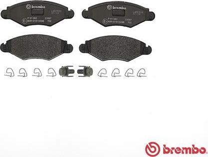 Brembo P 61 063 - Bromsbeläggssats, skivbroms xdelar.se