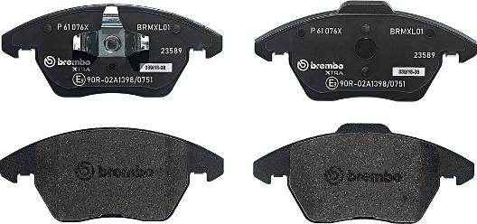 Brembo P 61 076X - Bromsbeläggssats, skivbroms xdelar.se