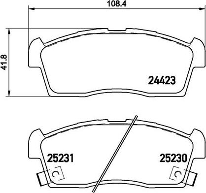 Brembo P 61 108 - Bromsbeläggssats, skivbroms xdelar.se