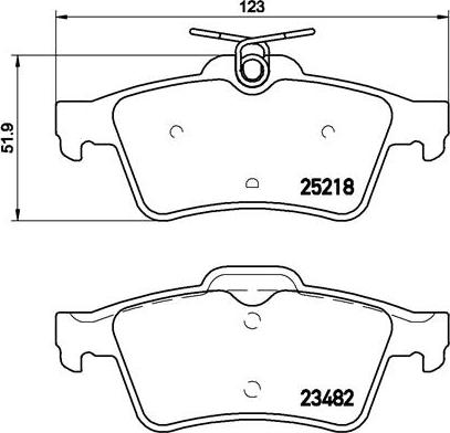 Brembo P 61 110 - Bromsbeläggssats, skivbroms xdelar.se