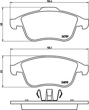 Brembo P 68 045 - Bromsbeläggssats, skivbroms xdelar.se