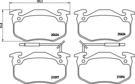 Brembo P 68 015 - Bromsbeläggssats, skivbroms xdelar.se