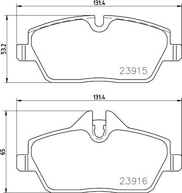 Brembo P 06 091E - Bromsbeläggssats, skivbroms xdelar.se