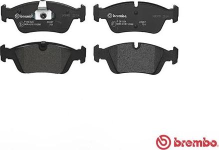 Brembo P 06 024 - Bromsbeläggssats, skivbroms xdelar.se