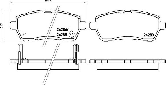 Brembo P 16 013 - Bromsbeläggssats, skivbroms xdelar.se