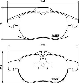 Brembo P 10 011 - Bromsbeläggssats, skivbroms xdelar.se