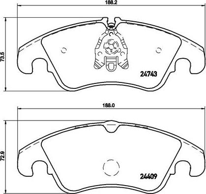 Brembo P 85 098 - Bromsbeläggssats, skivbroms xdelar.se