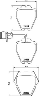 Brembo P 85 054 - Bromsbeläggssats, skivbroms xdelar.se