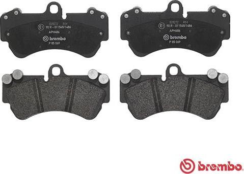 Brembo P 85 069 - Bromsbeläggssats, skivbroms xdelar.se