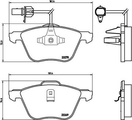 Brembo P 85 061 - Bromsbeläggssats, skivbroms xdelar.se