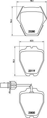 Brembo P 85 067 - Bromsbeläggssats, skivbroms xdelar.se