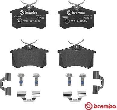 Brembo P 85 020 - Bromsbeläggssats, skivbroms xdelar.se