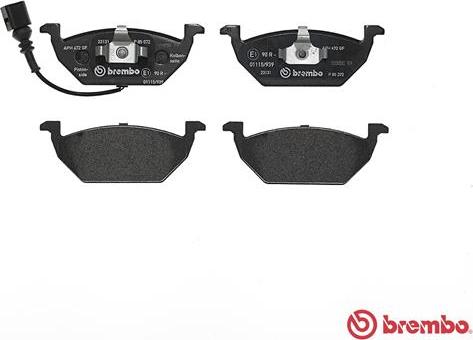 Brembo P 85 072 - Bromsbeläggssats, skivbroms xdelar.se