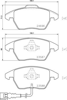 Brembo P 85 146 - Bromsbeläggssats, skivbroms xdelar.se