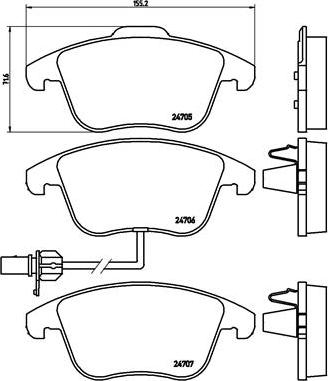 Brembo P 85 113 - Bromsbeläggssats, skivbroms xdelar.se