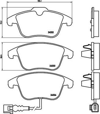 Brembo P 85 112X - Bromsbeläggssats, skivbroms xdelar.se