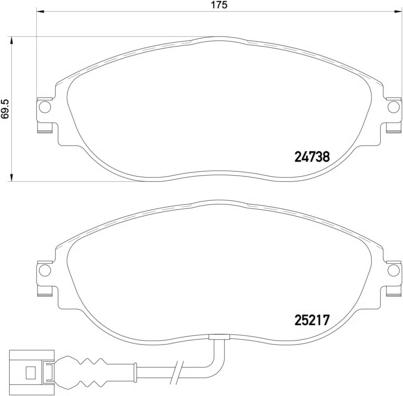 Brembo P 85 131X - Bromsbeläggssats, skivbroms xdelar.se